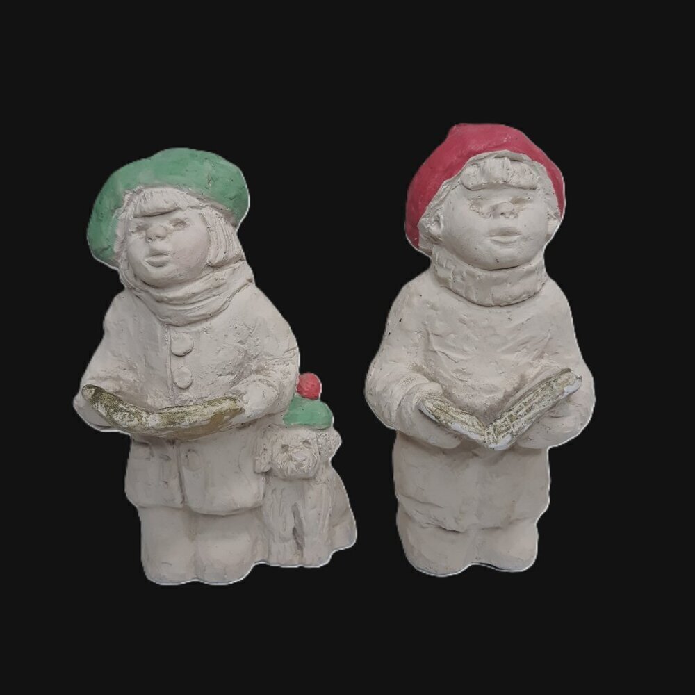 Holiday Dee Crowley Bright Eyes Hat Kids "Lil Caroler" 1994 Austin Sculpture